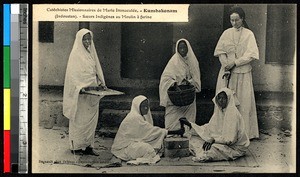 Indigenous Sisters working a flour mill, Kumbakonam, India, ca.1920-1940