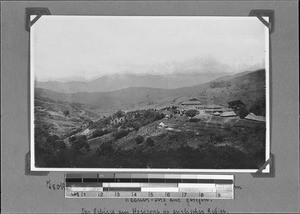 Mountainous landscape and mission station, Isoko, Tanzania