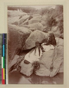 Two women in mourning, Madagascar, ca.1900