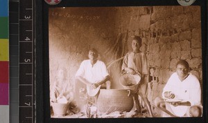 Schoolboys cooking, Jojoima, Sierra Leone, ca. 1927-28