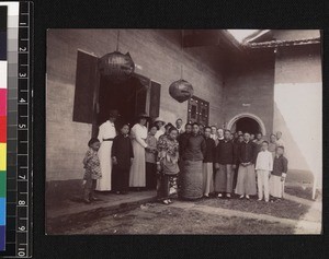 Wedding group portrait, China, 1916