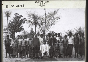 Cameroonian Christians around the Christmas tree; in Mangamba