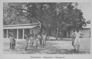 Post card. Santalistan/Santal Parganas, North India. The hospital in Benagaria