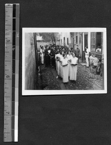 Baccalaureate service at Fukien Christian University, Shaowu, Fujian, China, ca.1940