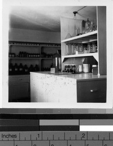 Pharmacy at Sacred Heart Hospital, Toishan, China, ca. 1950