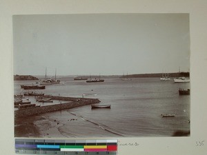 Diego Suarez Harbor with six larger ships, Antsiranana, Madagascar