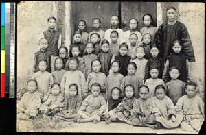 Teacher and students, Sichuan, China, ca.1904-1905