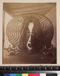 Still life of mask, Papua New Guinea, ca. 1890