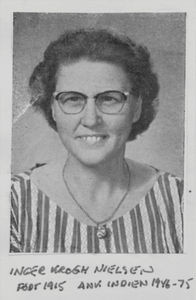 Missionary and teacher, Inger Krogh Nielsen (1915-97). Sent by Danish Santal Mission to North I