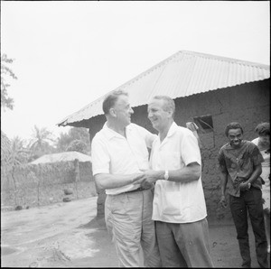 The missionary Pierre Tissot welcoming Rev. Jacques Maury