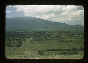 cultivated fields and mountains