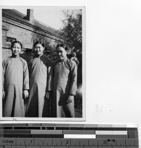 Three aspirants to the native novitiate at Fushun, China, 1938