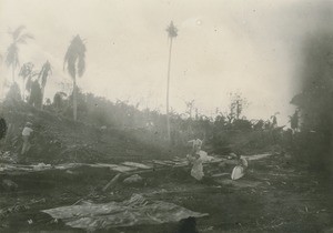 Old church of Vaitape, destroyed by the cyclone in Bora-Bora, on 1 January, 1926