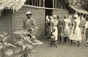 Women going in a church, in Gabon