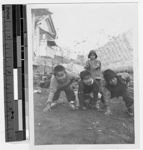 Korean boys playing, Anshu, Korea, ca. 1930-1939