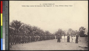 Honor Guard greets Bishop Augouard, Congo, ca.1920-1940