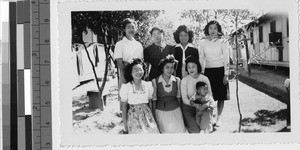 Group of seven women and a child at Granada Japanese Relocation Camp, Amache, Colorado, ca. 1942