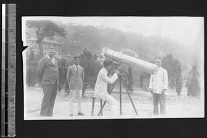 A reflecting telescope at Fukien Christian University, Fuzhou, Fujian, China, ca.1938