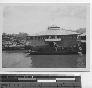 A floating dock at Wuzhou, China, 1928