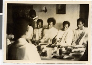 Eating wat, Ayra, Ethiopia, 1952