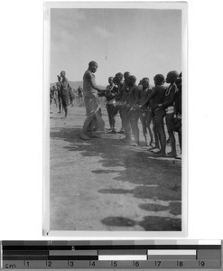 Distribution of salt to the school of High Safwa, Tanzania