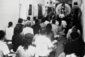 A meditation course for young religious searchers from the West, Kathmandu, Nepal 1988