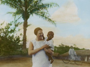 Female Missionary and Calabar Boy, Calabar, Nigeria, ca. 1930-1940