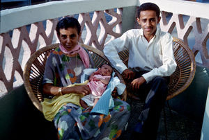 Housemaid Mazooma with her baby and husband in 1966