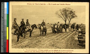 Police honor visiting bishop, China, ca.1920-1940