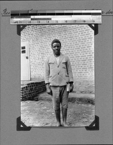 Lazaro, the first African teacher at the central school, Rungwe, Tanzania, 1929