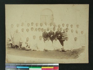 Students at the Seminary for Pastoral Education together with Knud Lindoe, Masinandraina, Madagascar, 1890-1892