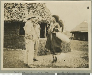 Government officials and Chief Njegga, Central province, Kenya, ca.1924