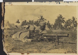 Machine gun training, Dar es Salaam, Tanzania, 1918