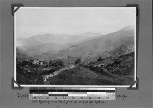 Mountainous landscape and mission station, Isoko, Tanzania