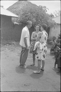 Rev. Pierre Tissot (AAC team) talking with Mrs Benignus and the wife of the missionary Pierre Cadier