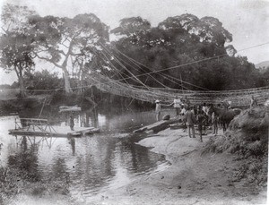 Crossing the river, in Cameroon