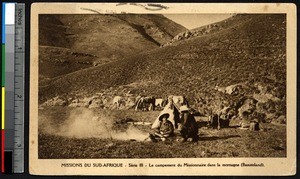 Missionaries camping in the hills, Lesotho, ca.1900-1930