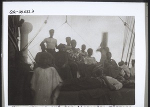 Group of Africans on board the Alexandra Woermann