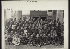 Basel Mission schoolchildren in Hong Hong with their lady teacher, Li