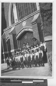 Teachers and students at Dalian, China, 1938