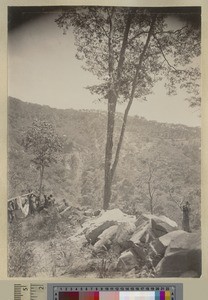 Porters resting by a mountain road, Livingstonia, Malawi, ca.1903