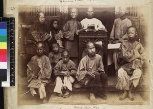 Pupils and teacher at a School for the Blind, Quanzhou, Fujian Province, China, 1893