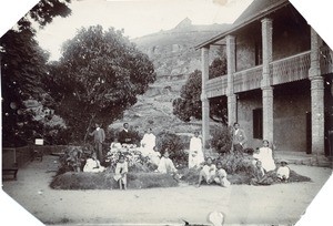 Malagasy people in a garden, in Madagascar