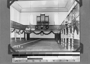 Interior view of a church, Genadendal, South Africa