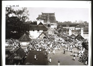 Pagoda and Festival Procession in Trivandrum (Travancore)