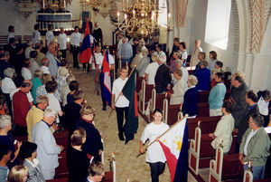 Outmarch at the servive in Nr. Galten church, Hadsten