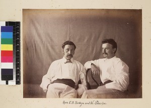 Portrait of missionaries, E.B. Savage and W. Sharpe, Papua New Guinea, 1885