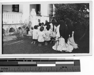 A prayer for Fr. McShane at Luoding, China, 1934