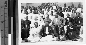 Bishop Kiwanuka with a group of men, Uganda, Africa, November 05, 1940