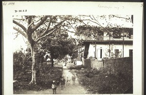 "Street in Abokobi on the Gold Coast with the mission house